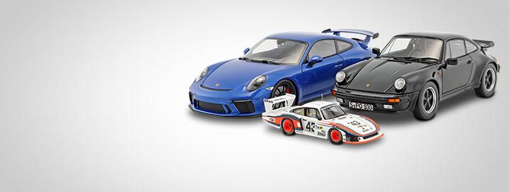 Porsche modelcars Vi tilbyder høj kvalitet Porsche
modelbiler i skalaerne 1:43 og 
1:18 til rimelige priser.